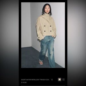 Zara Beige Cropped Trench Coat